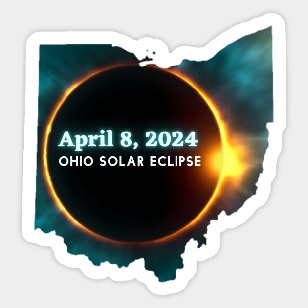 Ohio Solar Eclipse 2024 Sticker by Little Duck Designs
